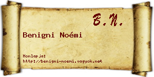 Benigni Noémi névjegykártya